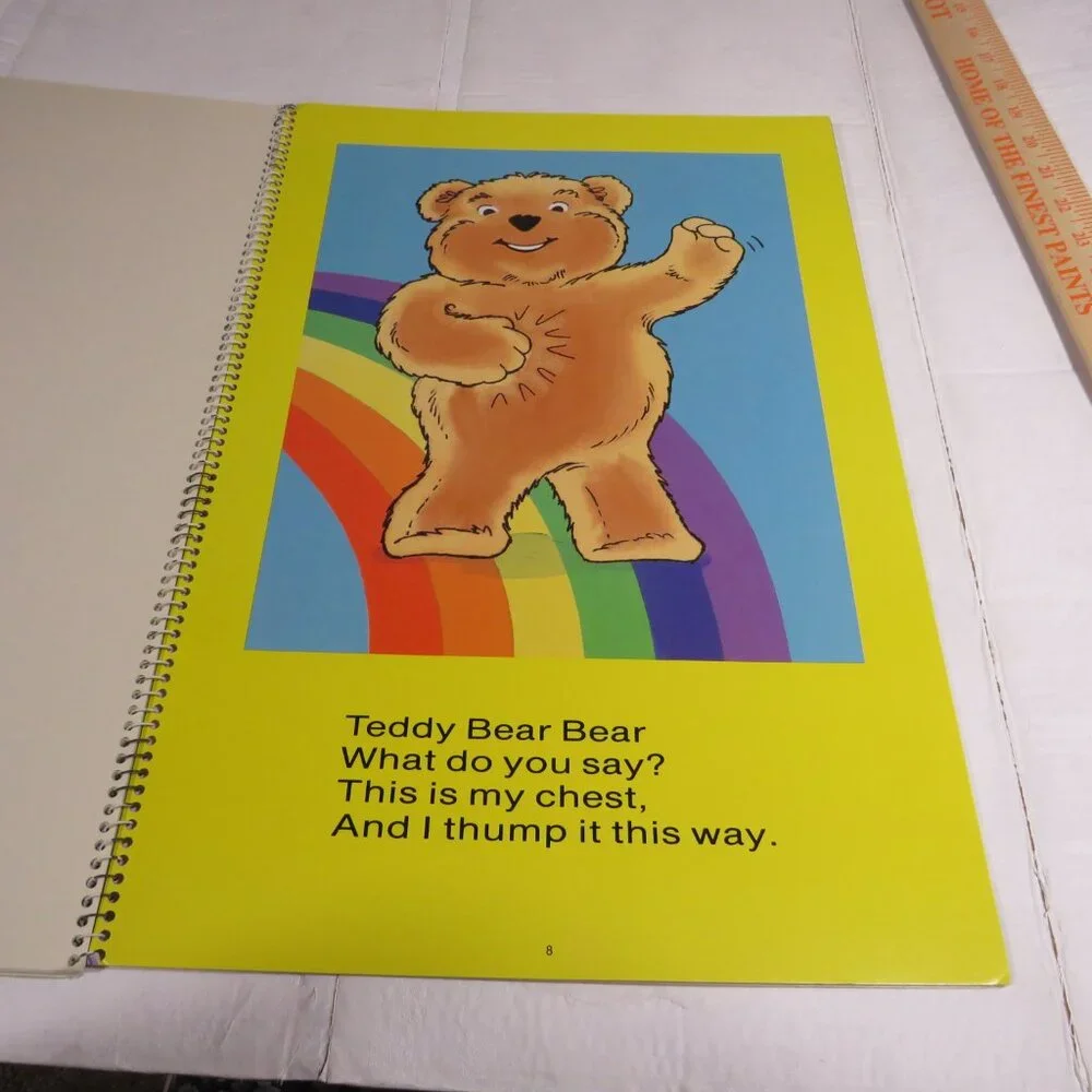 Teddy Bear Bear (2) BIG BOOKS (almost 2 feet tall) spiral wire binding Bears